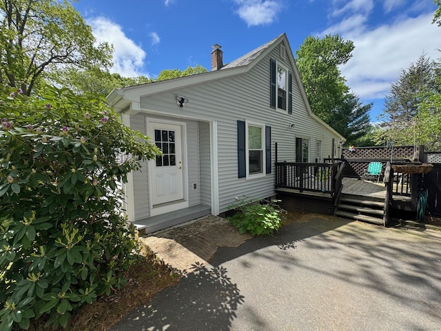 17 Green Rd, Vernon, CT 06066 - view of front of house featuring a deck and a chimney