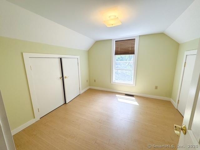 17 Green Rd, Vernon, CT 06066 - additional living space featuring light wood-type flooring, lofted ceiling, and baseboards