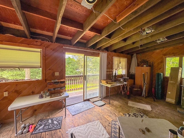17 Green Rd, Vernon, CT 06066 - miscellaneous room with wood walls and hardwood / wood-style floors