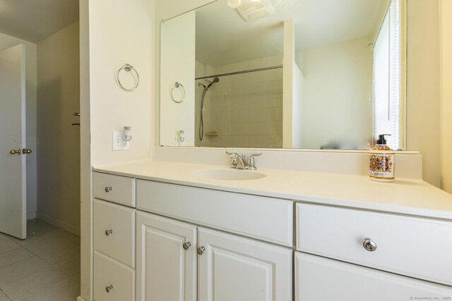23 Vine Hill Rd, Farmington, CT 06032 - bathroom featuring tile patterned floors, a shower, and vanity