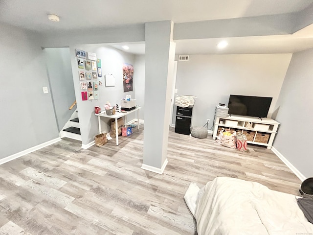 3409 Whitney Ave Apt 24, Hamden, CT 06518 - rec room with wood finished floors, baseboards, and recessed lighting