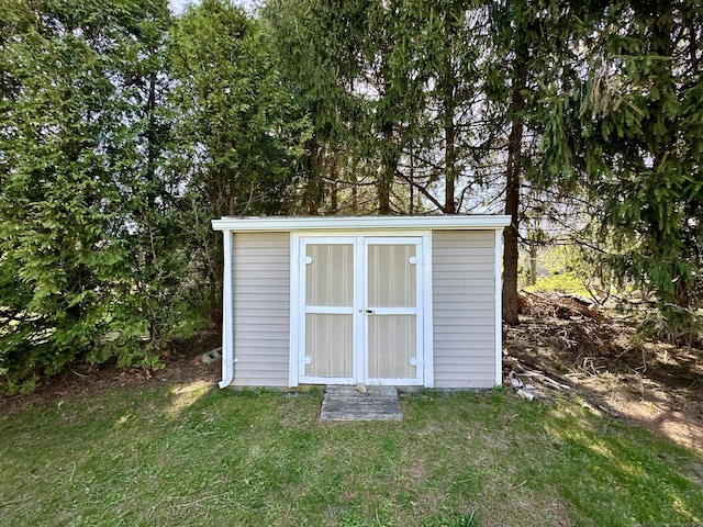 view of shed