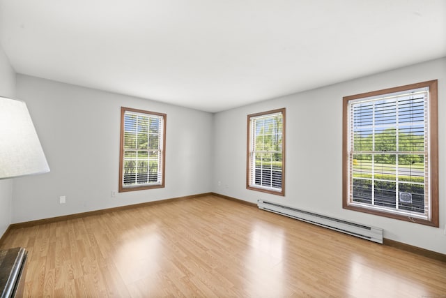 3 Eastwood Dr, Granby, CT 06060 - unfurnished room with a baseboard radiator, plenty of natural light, light wood-style flooring, and baseboards