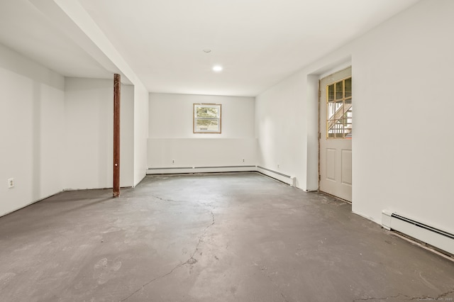 283 Hillcrest Ave, Newington, CT 06111 - unfurnished room featuring unfinished concrete floors and a baseboard radiator