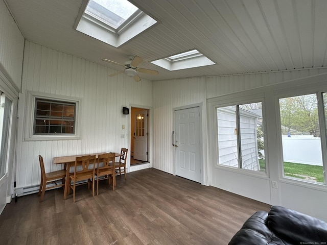 sunroom / solarium with a skylight