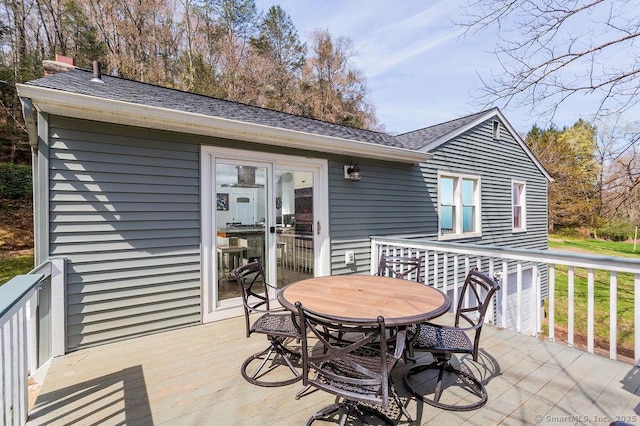 38 Black Bridge Rd, Newtown, CT 06482 - wooden deck with outdoor dining area
