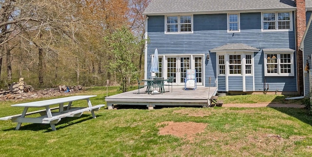 32 Great Hill Pond Rd, Portland, CT 06480 - rear view of property featuring a yard and a deck