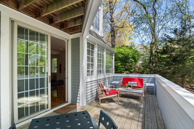 33 Hale Ln Unit 33, Darien, CT 06820 - wooden terrace with an outdoor living space