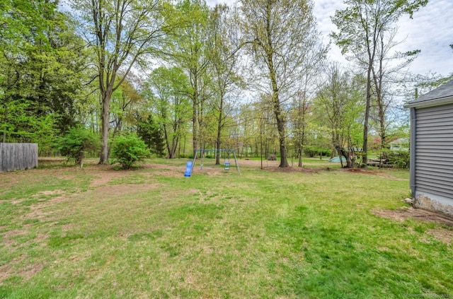 view of yard featuring a playground
