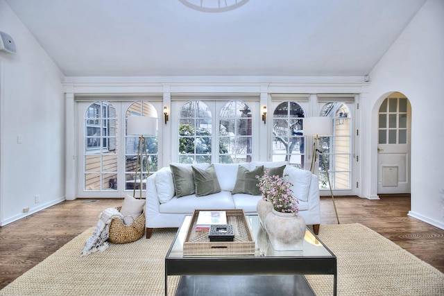 53 Sylvan Rd N, Westport, CT 06880 - sunroom with french doors and vaulted ceiling