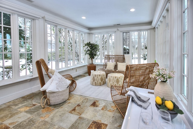 53 Sylvan Rd N, Westport, CT 06880 - sunroom with french doors, plenty of natural light, and recessed lighting
