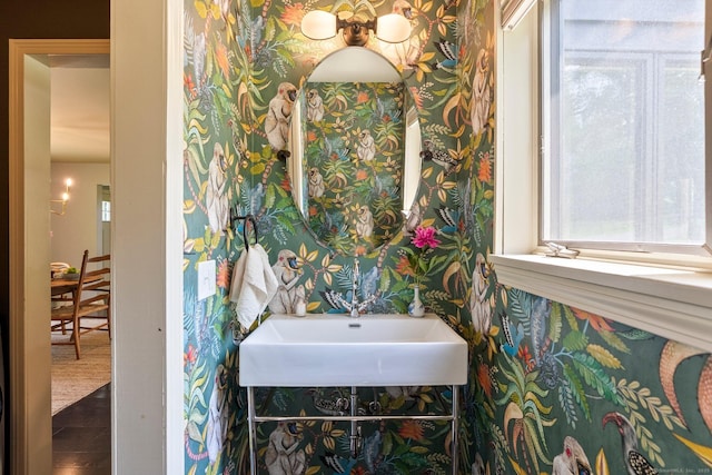 53 Upland Meadow Rd, Salisbury, CT 06068 - bathroom featuring wallpapered walls and tile patterned floors