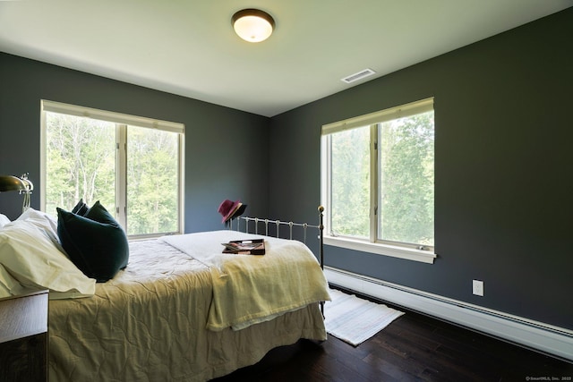 53 Upland Meadow Rd, Salisbury, CT 06068 - bedroom with a baseboard heating unit and dark wood-type flooring