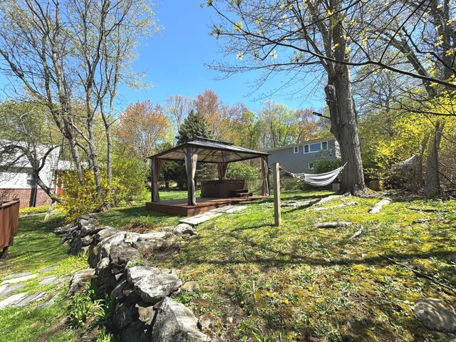 6 Fulton Dr, New Fairfield, CT 06812 - view of yard featuring a gazebo and a hot tub