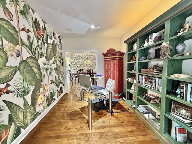 office with wood finished floors