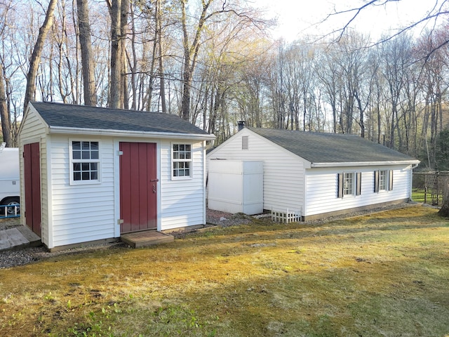 view of shed