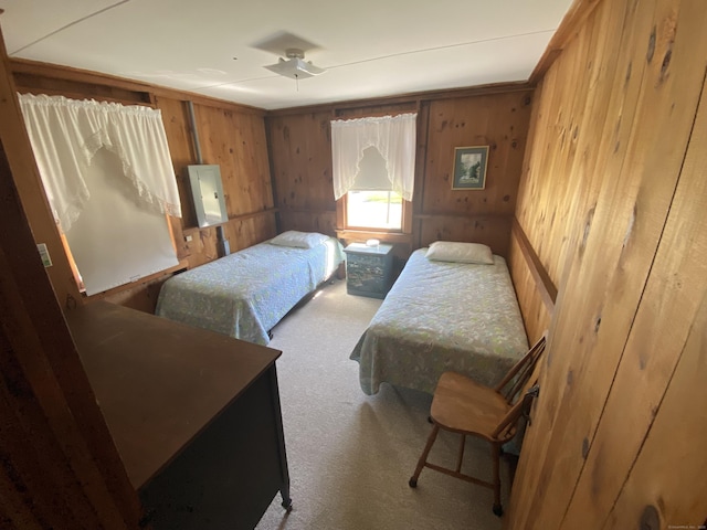 318 Billow Rd, Old Lyme, CT 06371 - bedroom with carpet flooring and wood walls