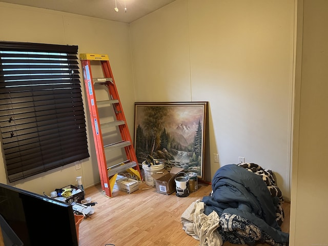 bedroom featuring wood finished floors