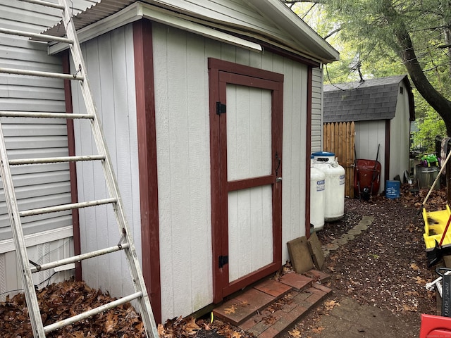 view of shed
