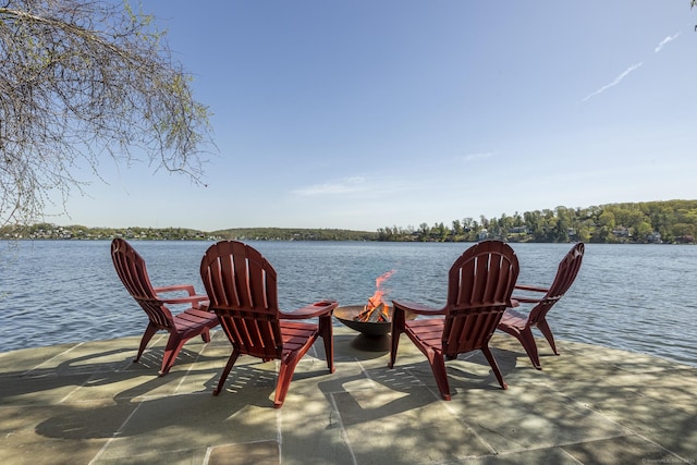 29 Old Neversink Rd, Danbury, CT 06811 - view of dock featuring a water view and an outdoor fire pit