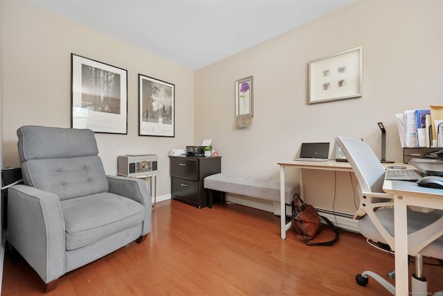 office with wood finished floors
