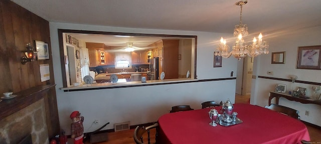 297 Whittemore Rd, Middlebury, CT 06762 - dining room featuring a chandelier and a ceiling fan