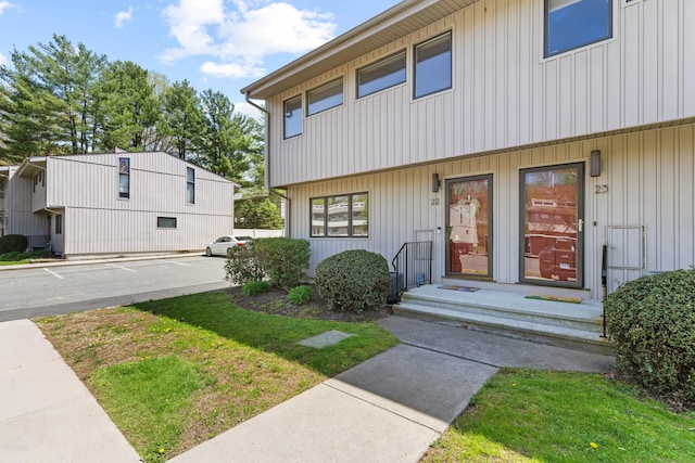 view of front of house featuring board and batten siding