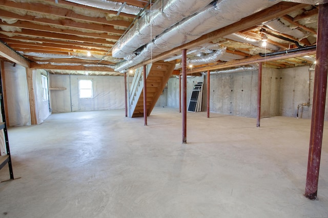 below grade area with stairway