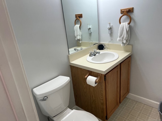 half bath with toilet and vanity