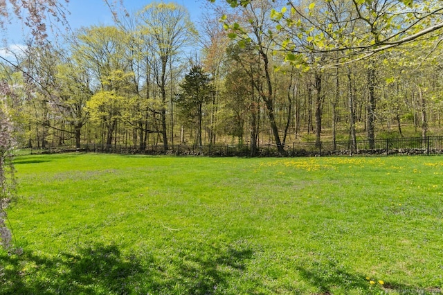 view of yard with fence