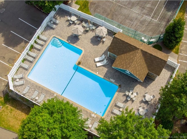 103D Wendover Dr Unit D, Monroe, CT 06468 - bird's eye view of a pool