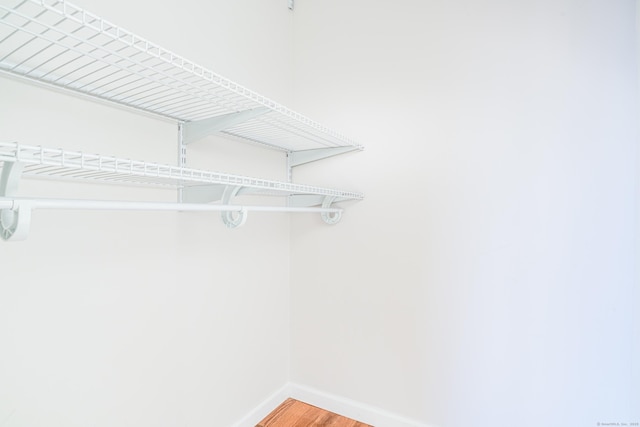 spacious closet with light wood-type flooring