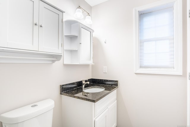 bathroom with toilet and vanity
