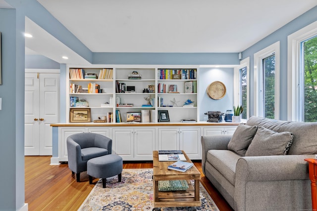 34 W Ave, Essex, CT 06426 - living room featuring wood finished floors and recessed lighting