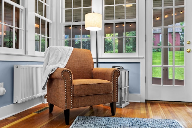 34 W Ave, Essex, CT 06426 - sitting room with radiator, wood-type flooring, and plenty of natural light