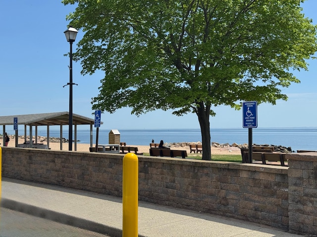 view of community featuring a water view