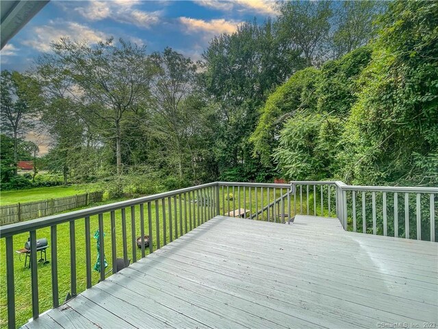 4 Robert Ln, Westport, CT 06880 - deck with a fenced backyard