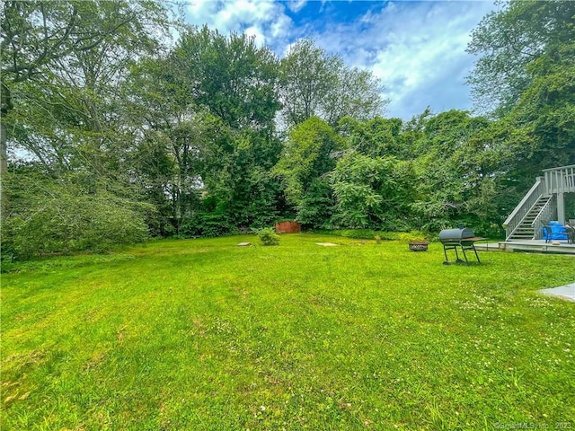 4 Robert Ln, Westport, CT 06880 - view of grassy yard featuring stairway