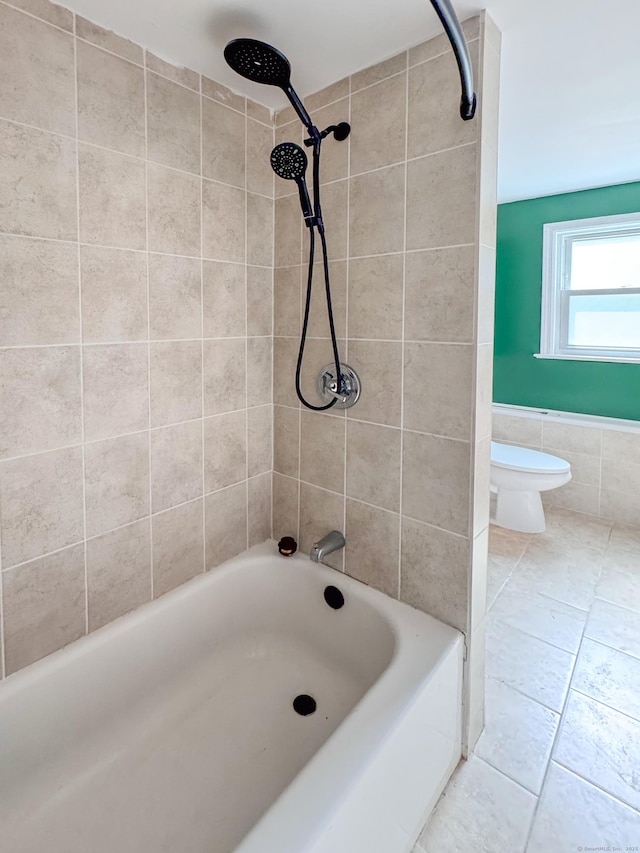 4 Robert Ln, Westport, CT 06880 - bathroom featuring tile patterned floors, shower / washtub combination, and tile walls