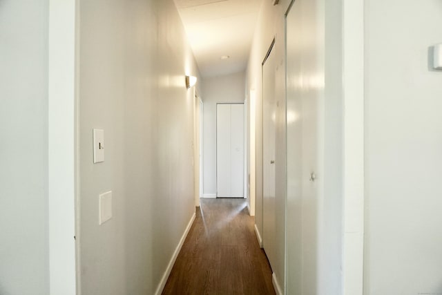 61 Forest St, Naugatuck, CT 06770 - corridor with dark wood-type flooring and baseboards