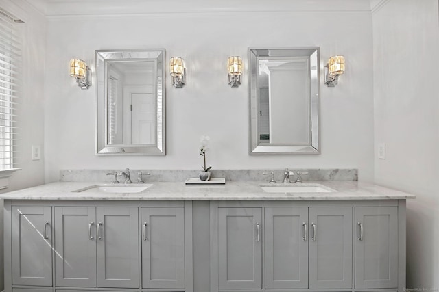 full bathroom featuring double vanity