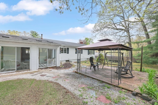 7 Sharren Ln, Enfield, CT 06082 - wooden terrace featuring a gazebo