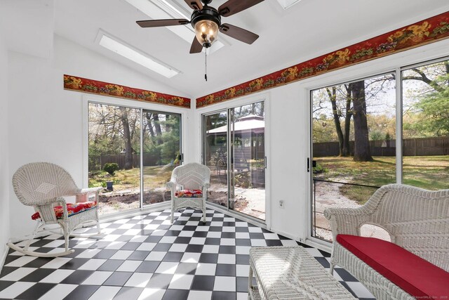 7 Sharren Ln, Enfield, CT 06082 - sunroom / solarium with ceiling fan, a skylight, and plenty of natural light