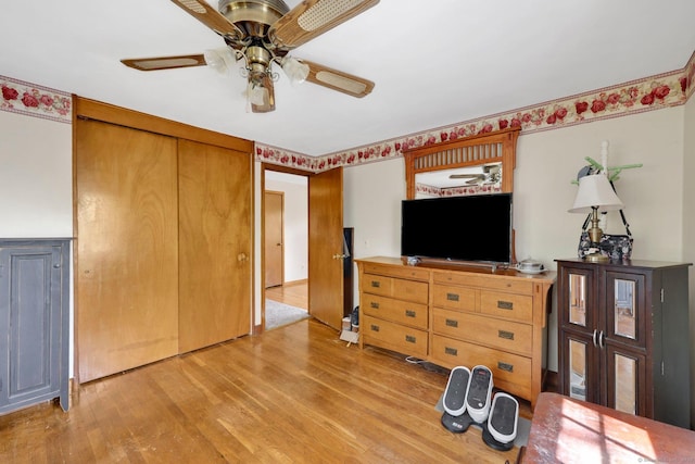 7 Sharren Ln, Enfield, CT 06082 - bedroom with a ceiling fan and light wood-style floors