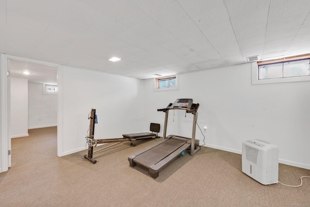 7 Sharren Ln, Enfield, CT 06082 - workout room with baseboards, visible vents, and carpet floors