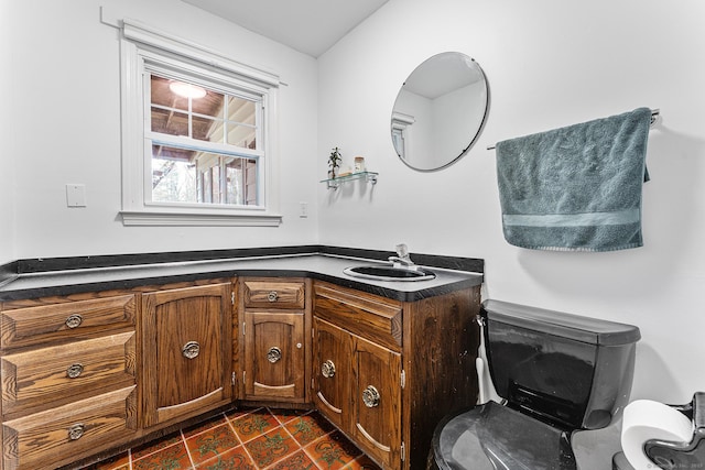 16 Howes Ln, Redding, CT 06896 - bathroom with vanity and tile patterned floors