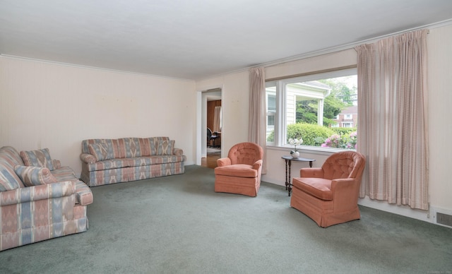 955 N Main St, West Hartford, CT 06117 - living area featuring carpet floors and ornamental molding