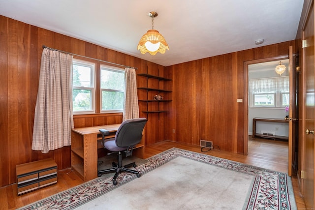 955 N Main St, West Hartford, CT 06117 - office featuring wooden walls, wood finished floors, and built in shelves