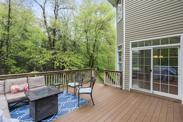 deck with an outdoor living space