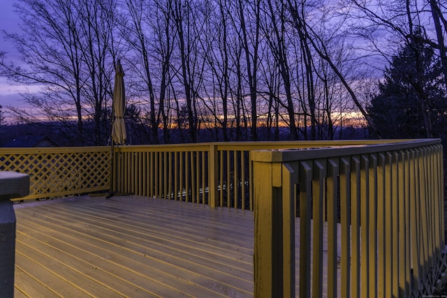 view of deck at dusk